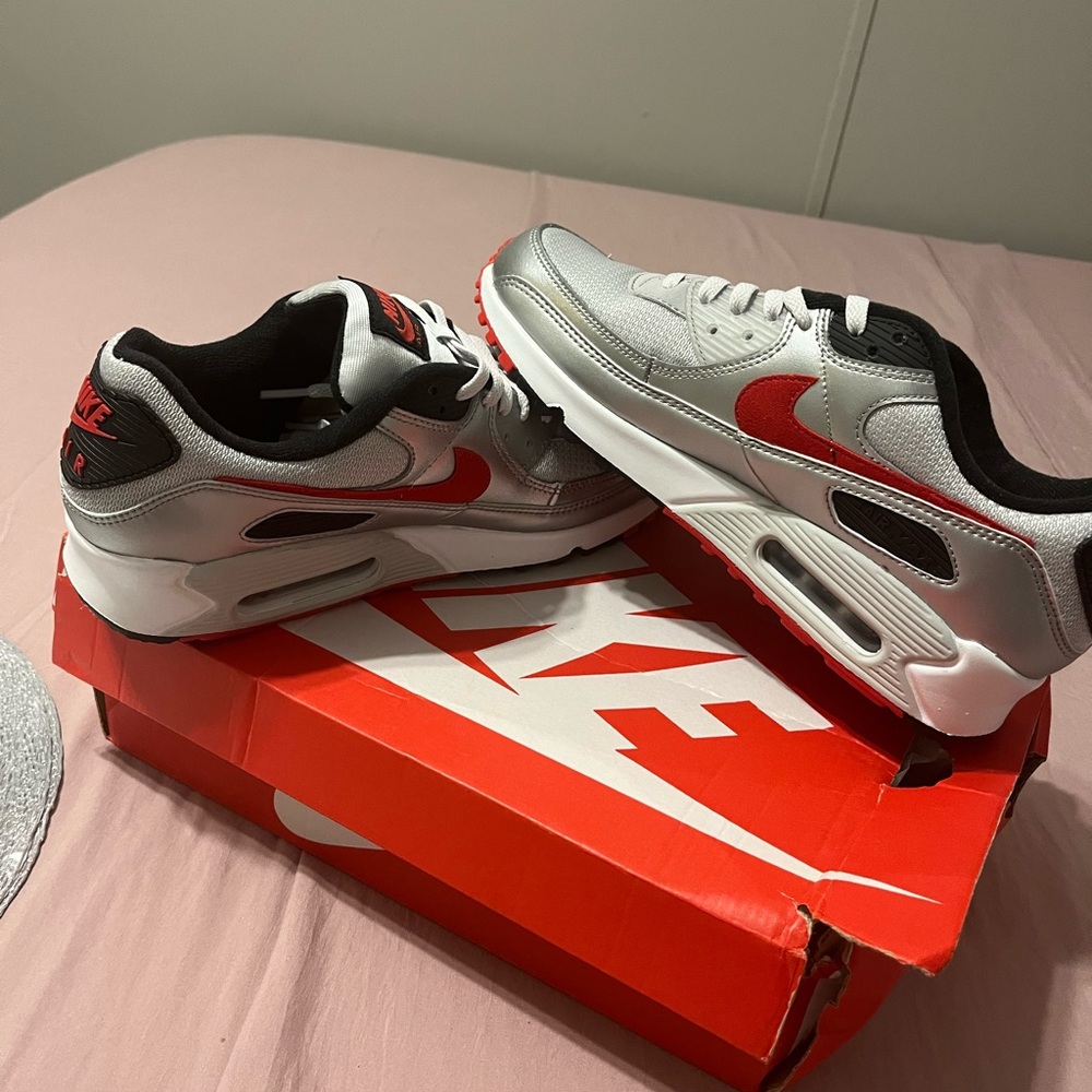 Nike Air Max Sneakers - Silver and Red